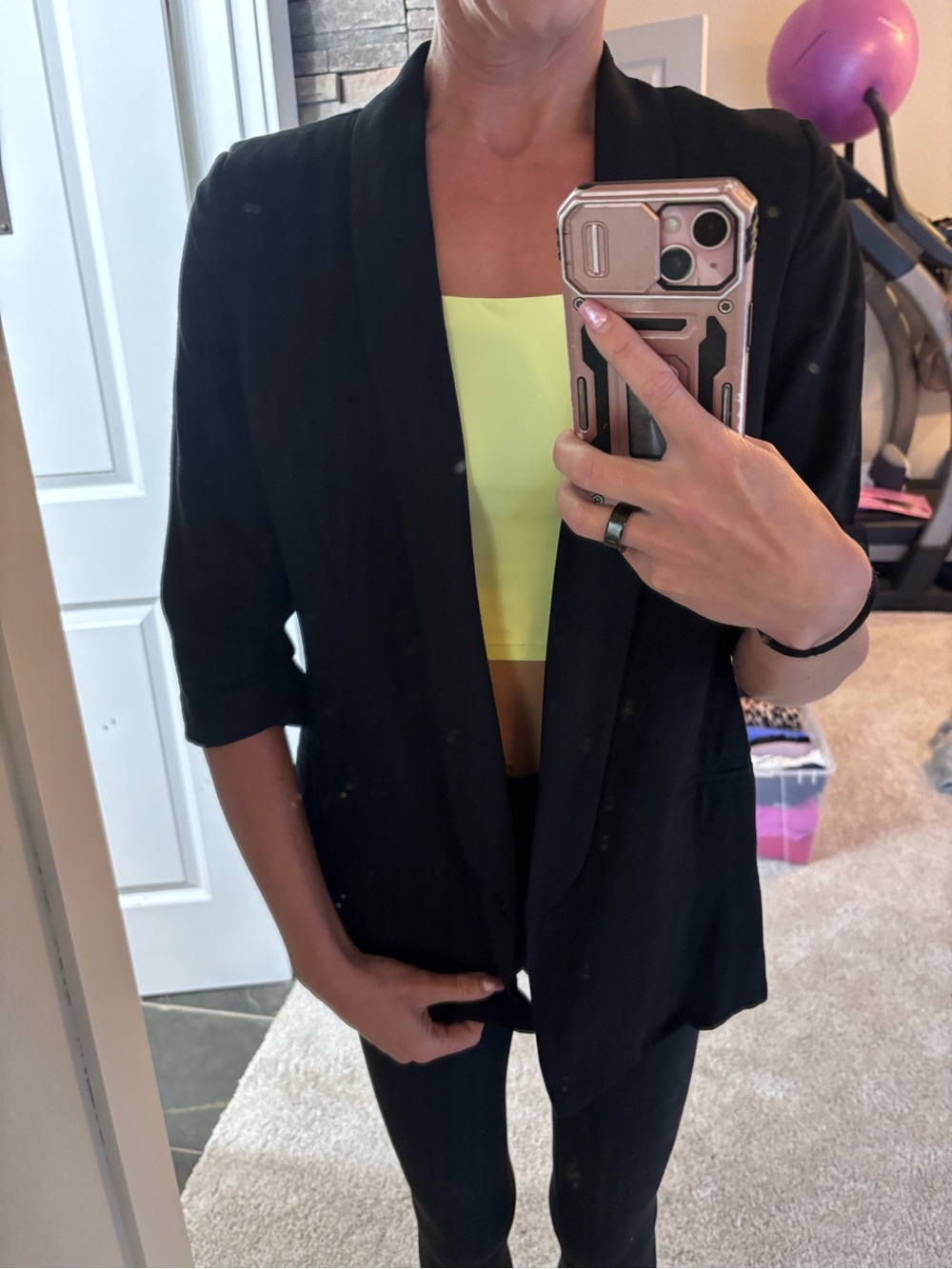 LC Lauren Conrad Black Open-Front Blazer
